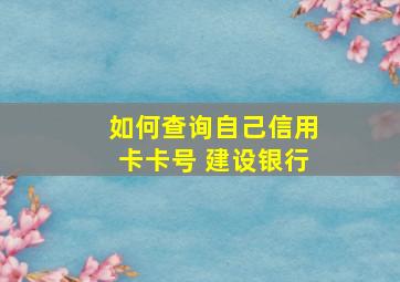 如何查询自己信用卡卡号 建设银行